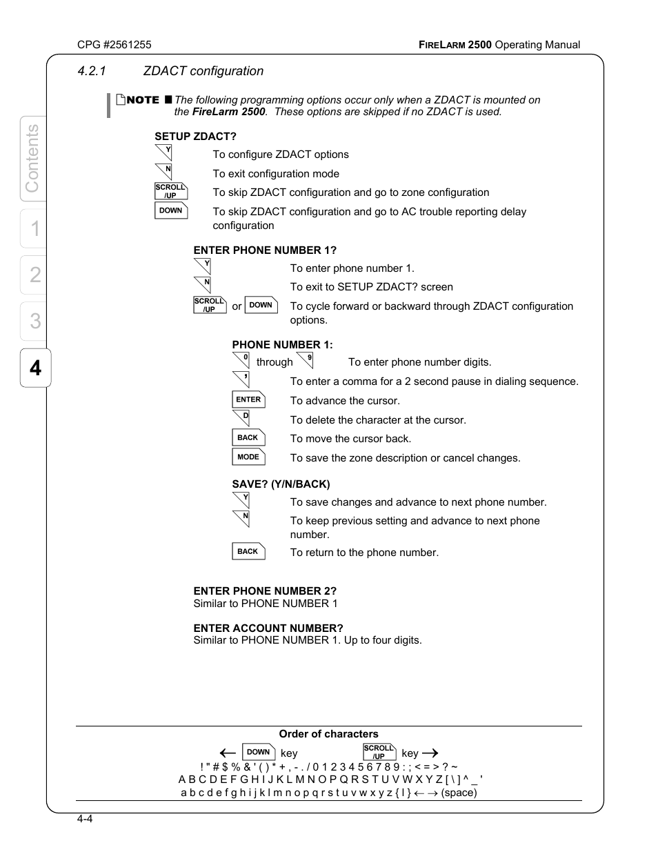 Content s | CPG FIRELARM 2500 CPG #2561255 User Manual | Page 26 / 44