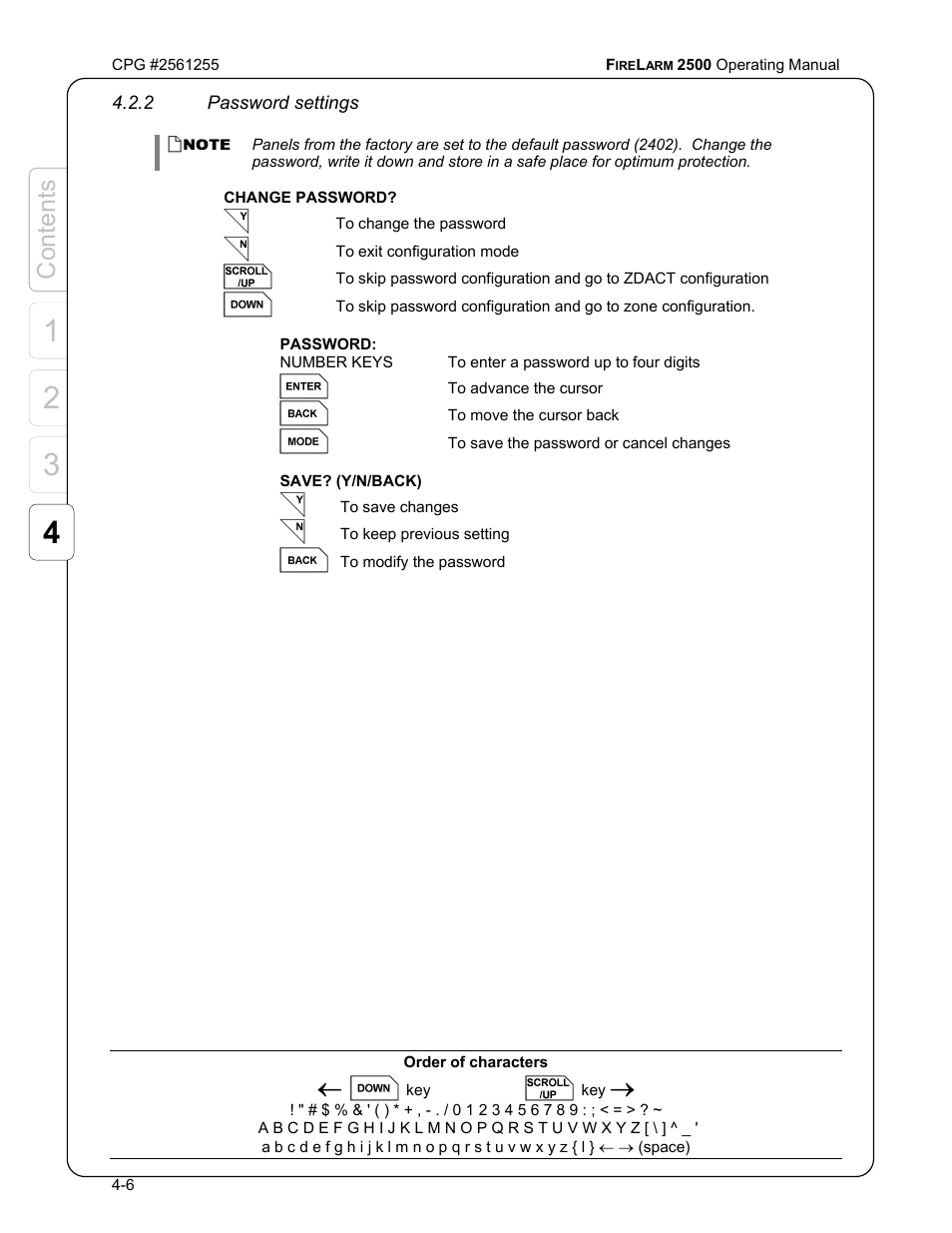 Content s | CPG FIRELARM 2500 CPG #2561255 User Manual | Page 28 / 44