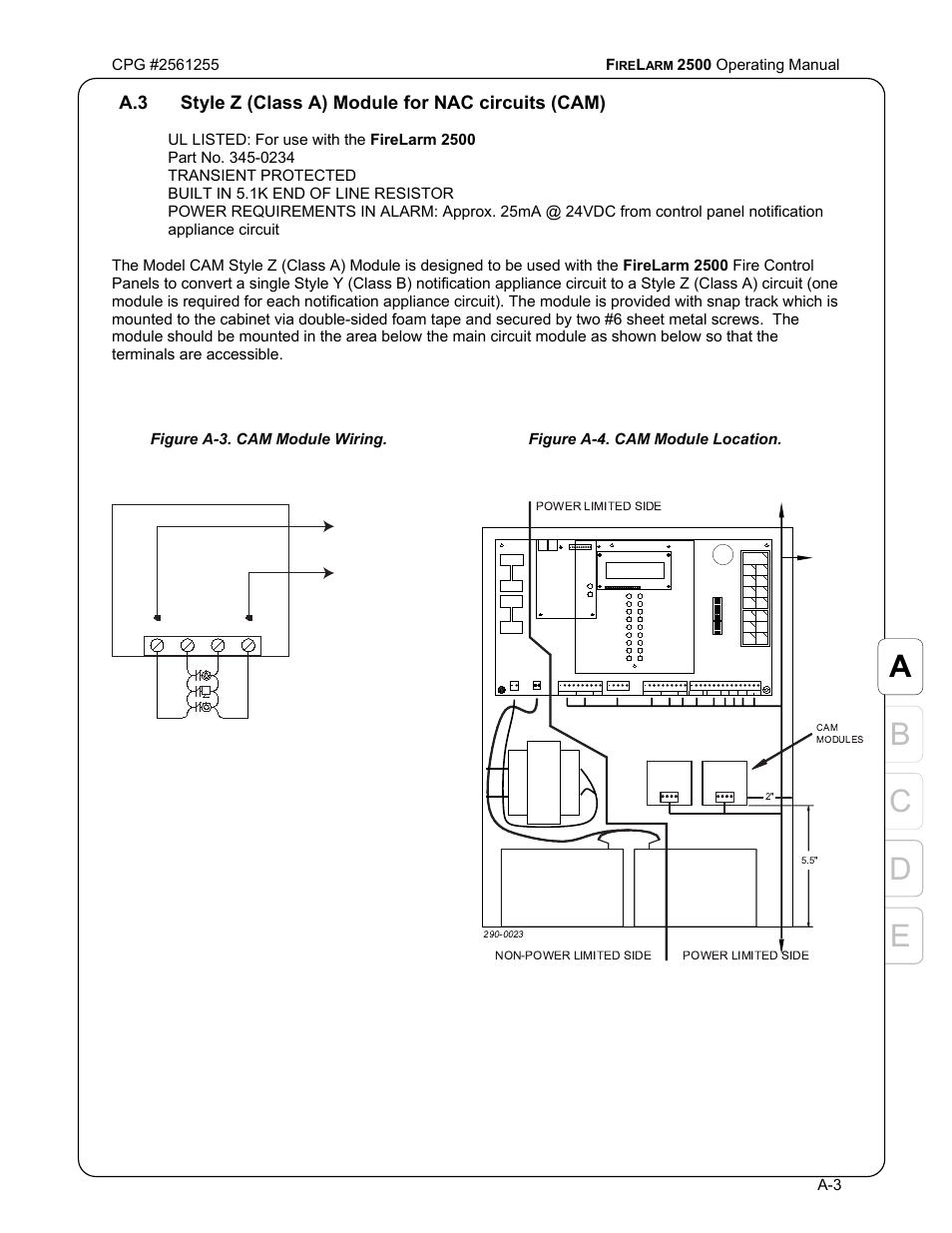 Ed c b a | CPG FIRELARM 2500 CPG #2561255 User Manual | Page 33 / 44