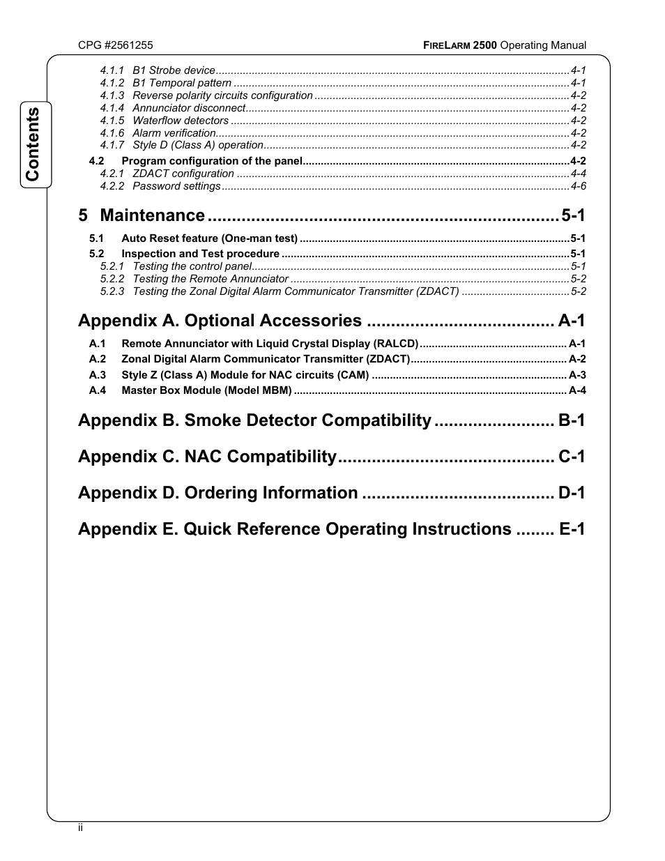 CPG FIRELARM 2500 CPG #2561255 User Manual | Page 4 / 44