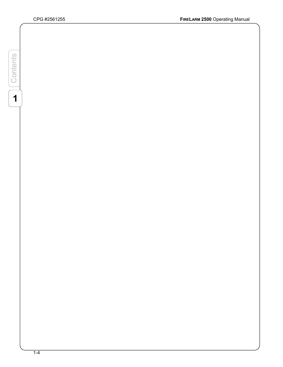 Content s | CPG FIRELARM 2500 CPG #2561255 User Manual | Page 8 / 44