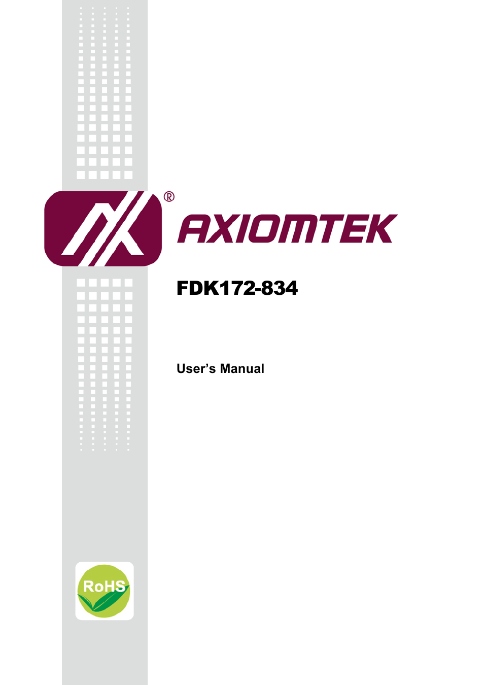 Axiomtek FDK172-834 User Manual | 82 pages