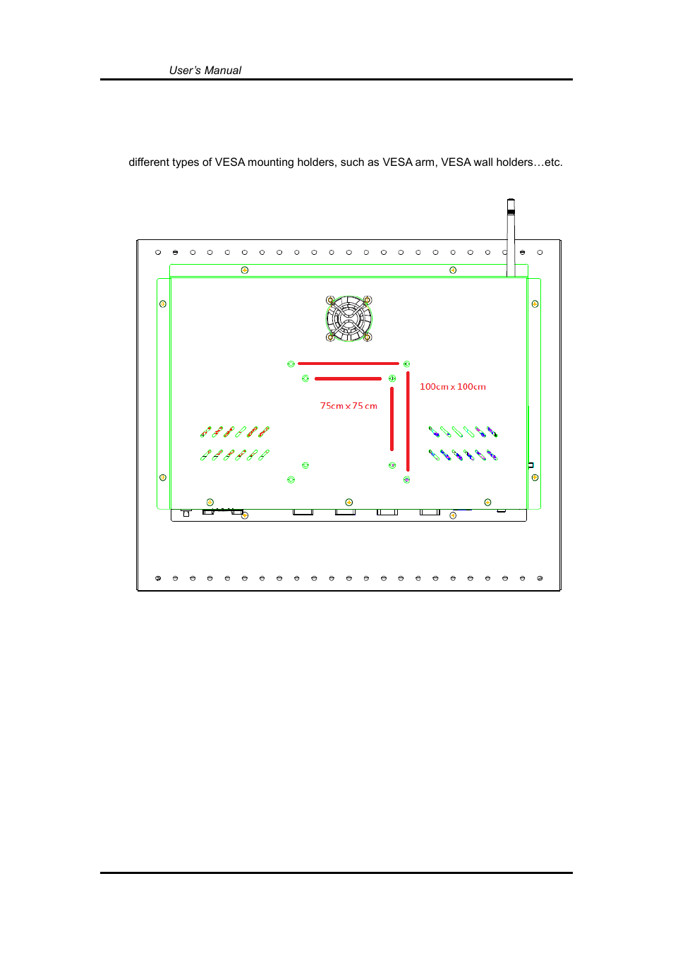 Vesa mounting | Axiomtek FDK172-834 User Manual | Page 20 / 82