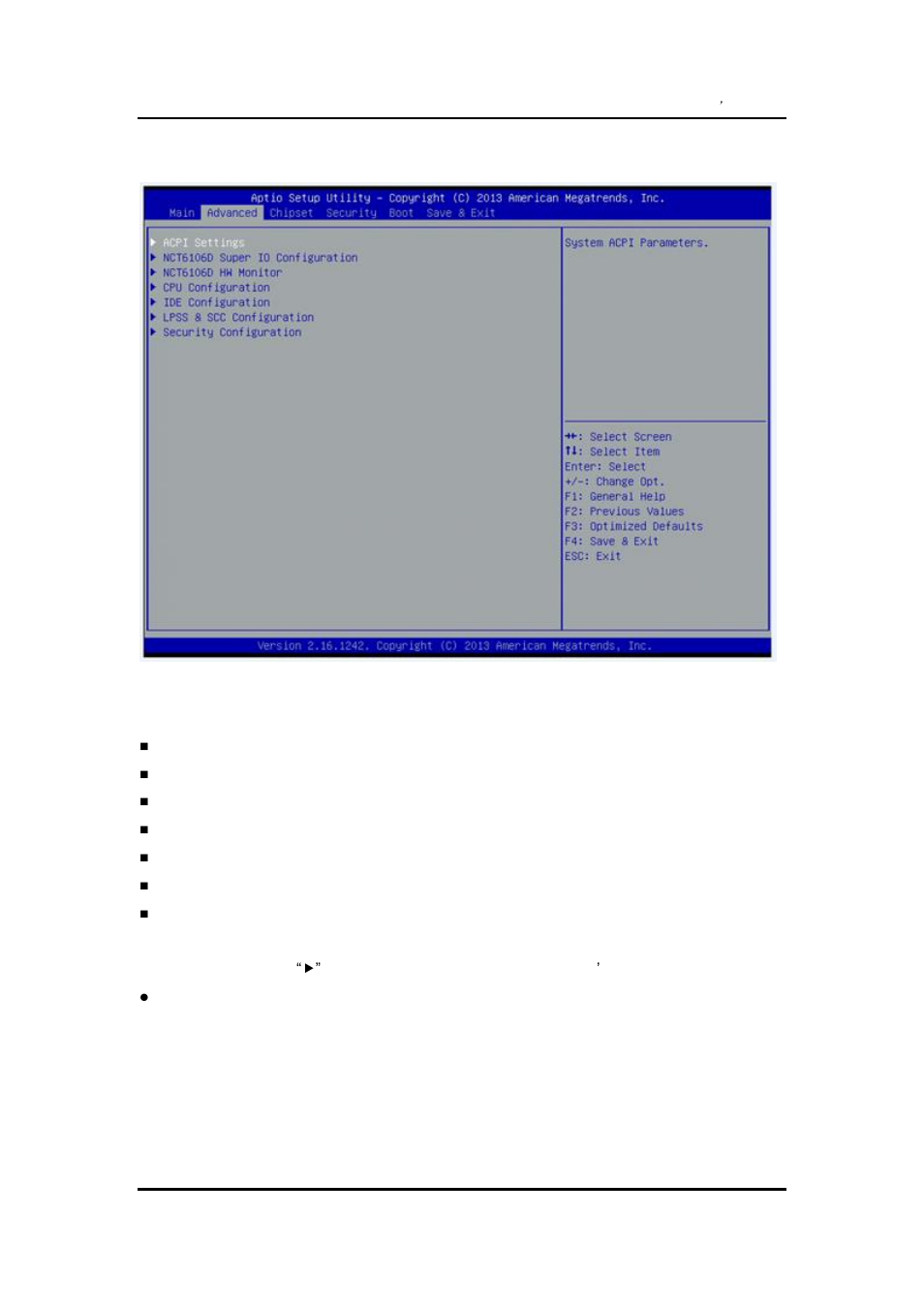 Advanced menu, 3 advanced menu | Axiomtek GOT815-834 User Manual | Page 19 / 40