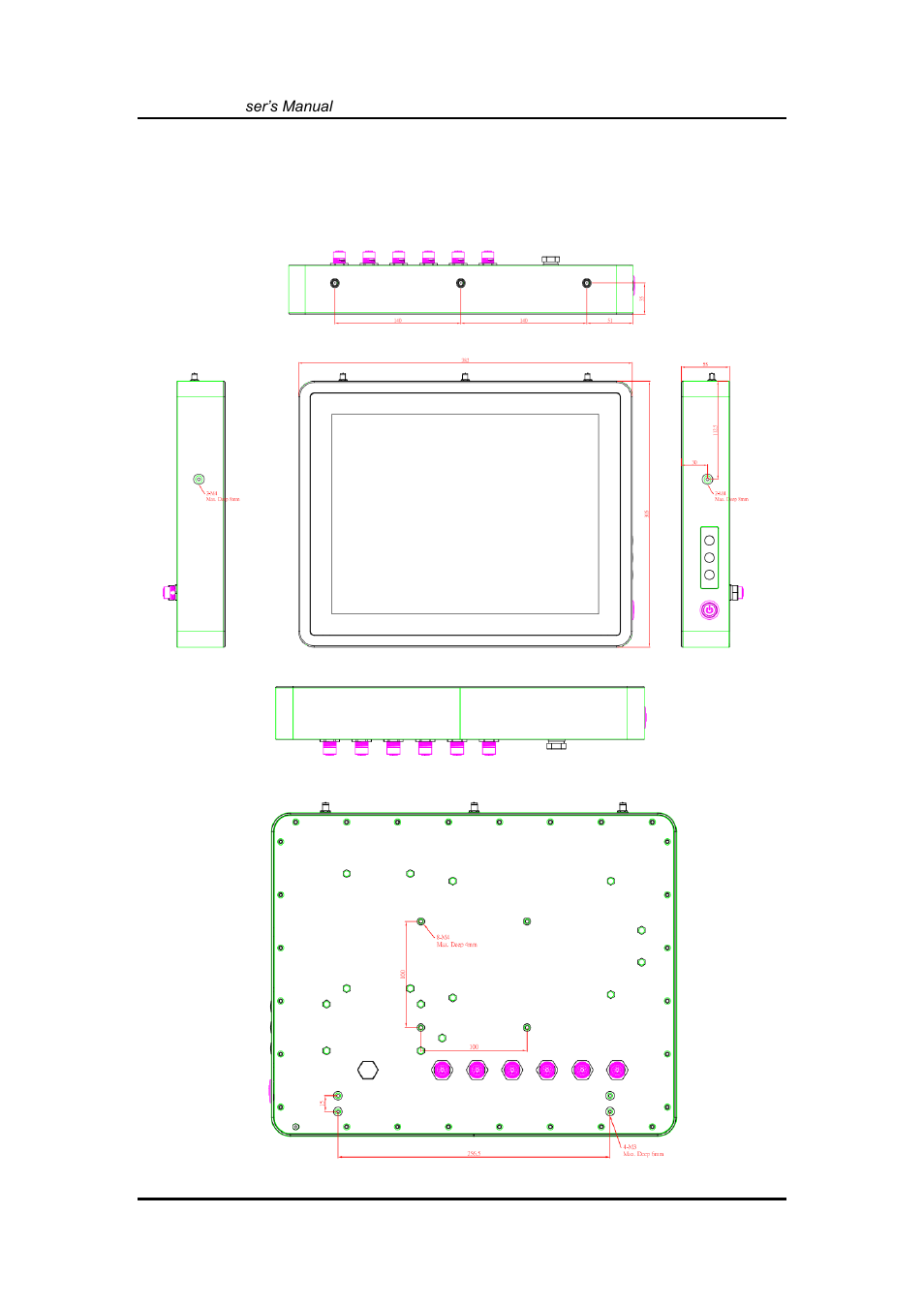 Dimensions, 3 dimensions | Axiomtek GOT815-834 User Manual | Page 8 / 40