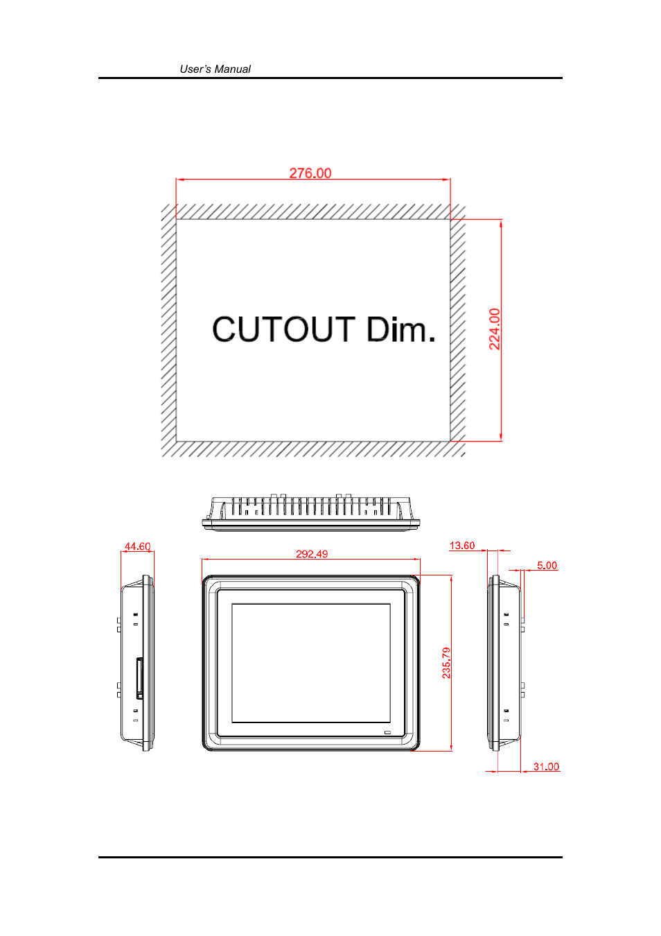 Dimensions, 3 dimensions | Axiomtek GOT5100T-834 User Manual | Page 10 / 84