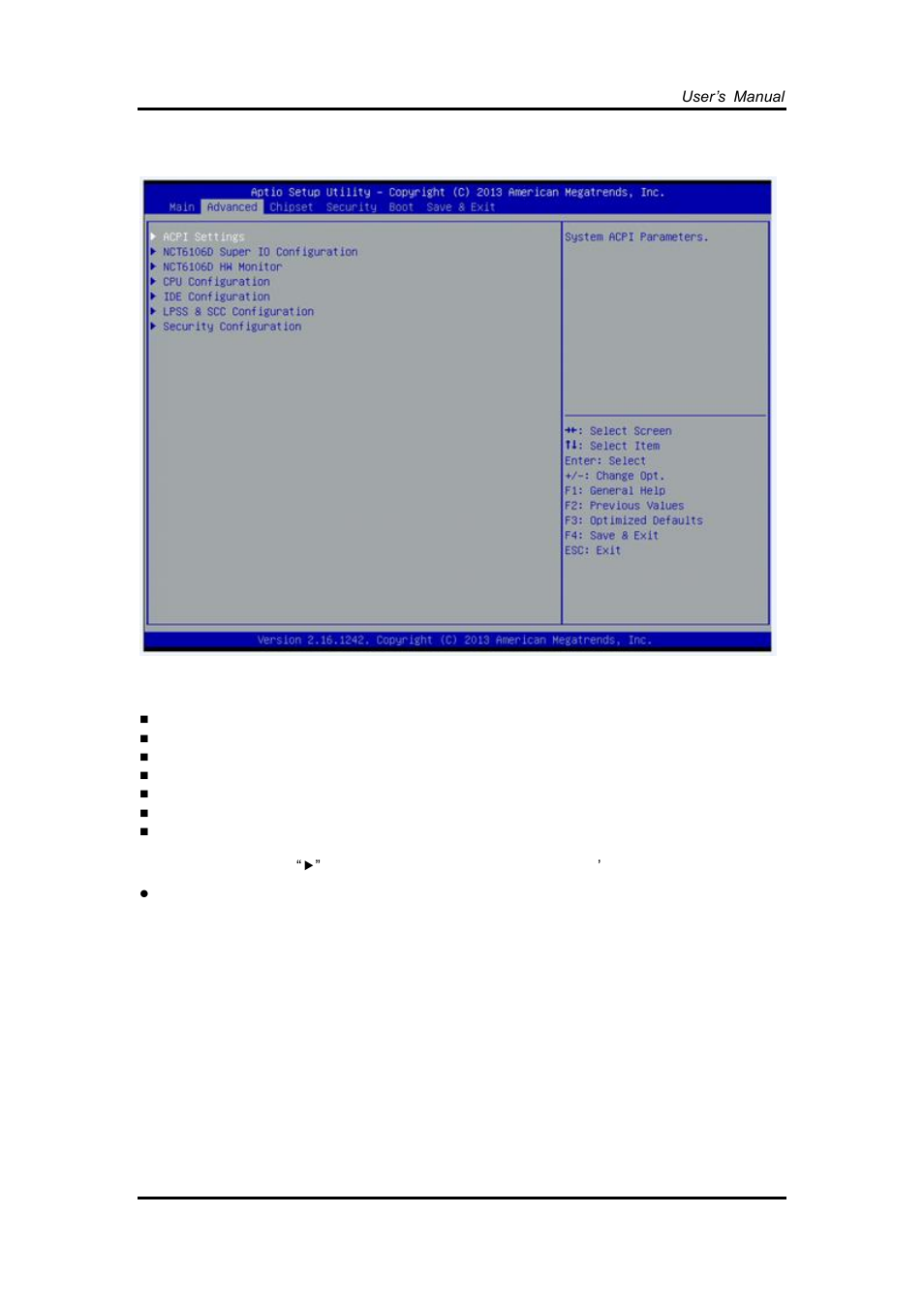 Advanced menu, 3 advanced menu | Axiomtek GOT5100T-834 User Manual | Page 45 / 84