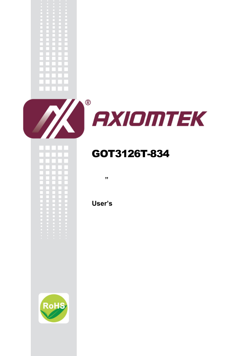 Axiomtek GOT3126T-834 User Manual | 64 pages