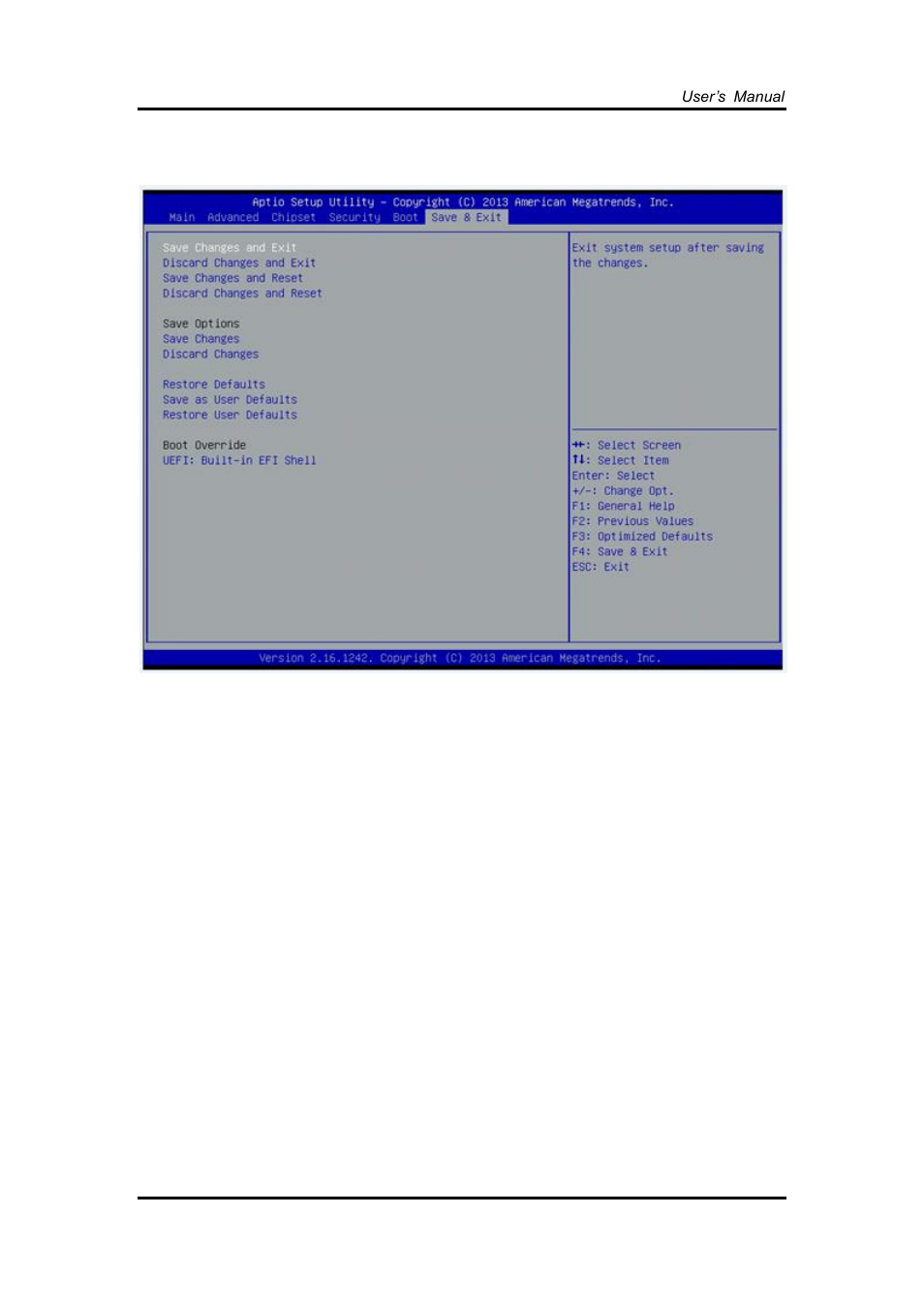Save&exit, 7 save&exit | Axiomtek GOT3126T-834 User Manual | Page 55 / 64