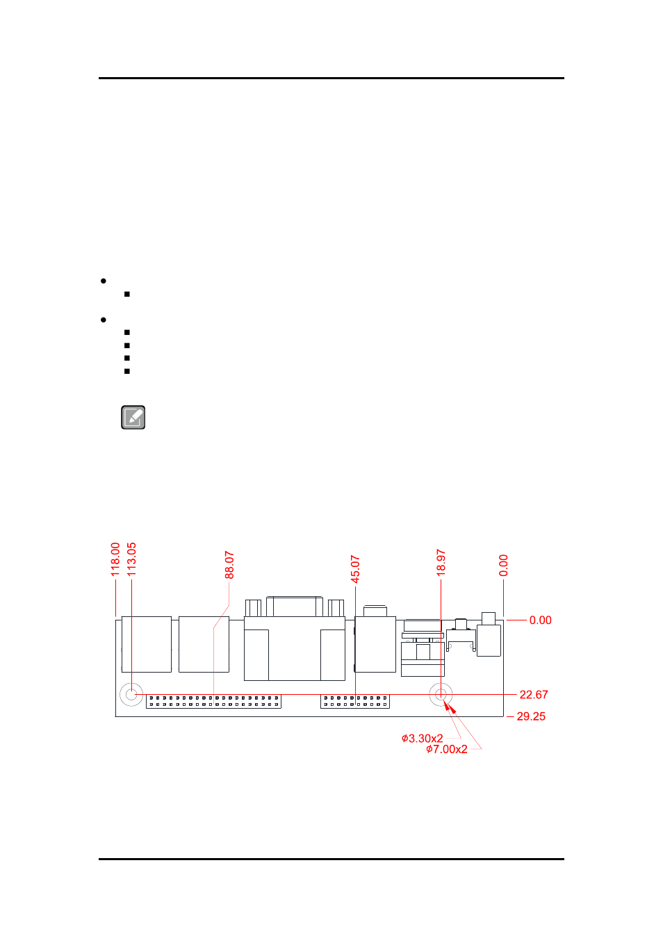 Chapter 3, Ax93283 i/o board, Ax93283 specifications | Ax93283 dimensions and fixing holes | Axiomtek PICO841 User Manual | Page 31 / 80