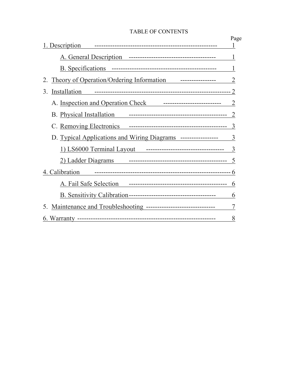 Babbitt LS6000 Basic Features Sensor User Manual | Page 2 / 10