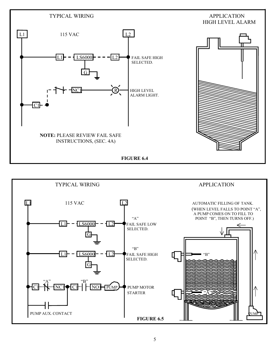2) ladder diagrams | Babbitt LS6000 Basic Features Sensor User Manual | Page 7 / 10