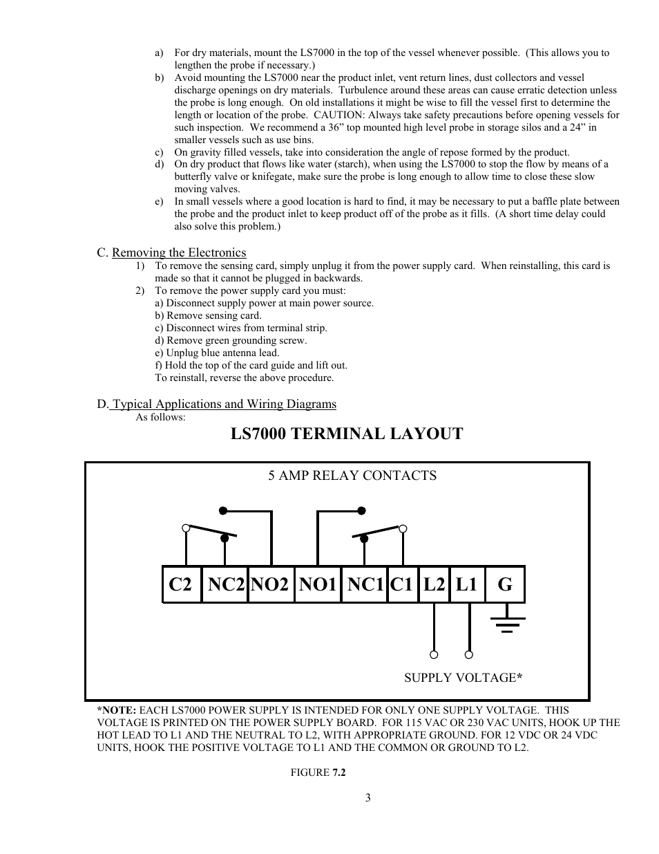 Ls7000 terminal layout | Babbitt LS7000 Full-Featured Sensor User Manual | Page 5 / 11