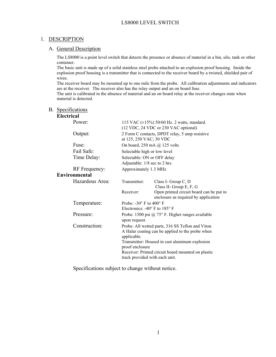 Babbitt LS8000 Full-Featured Sensor User Manual | Page 3 / 14