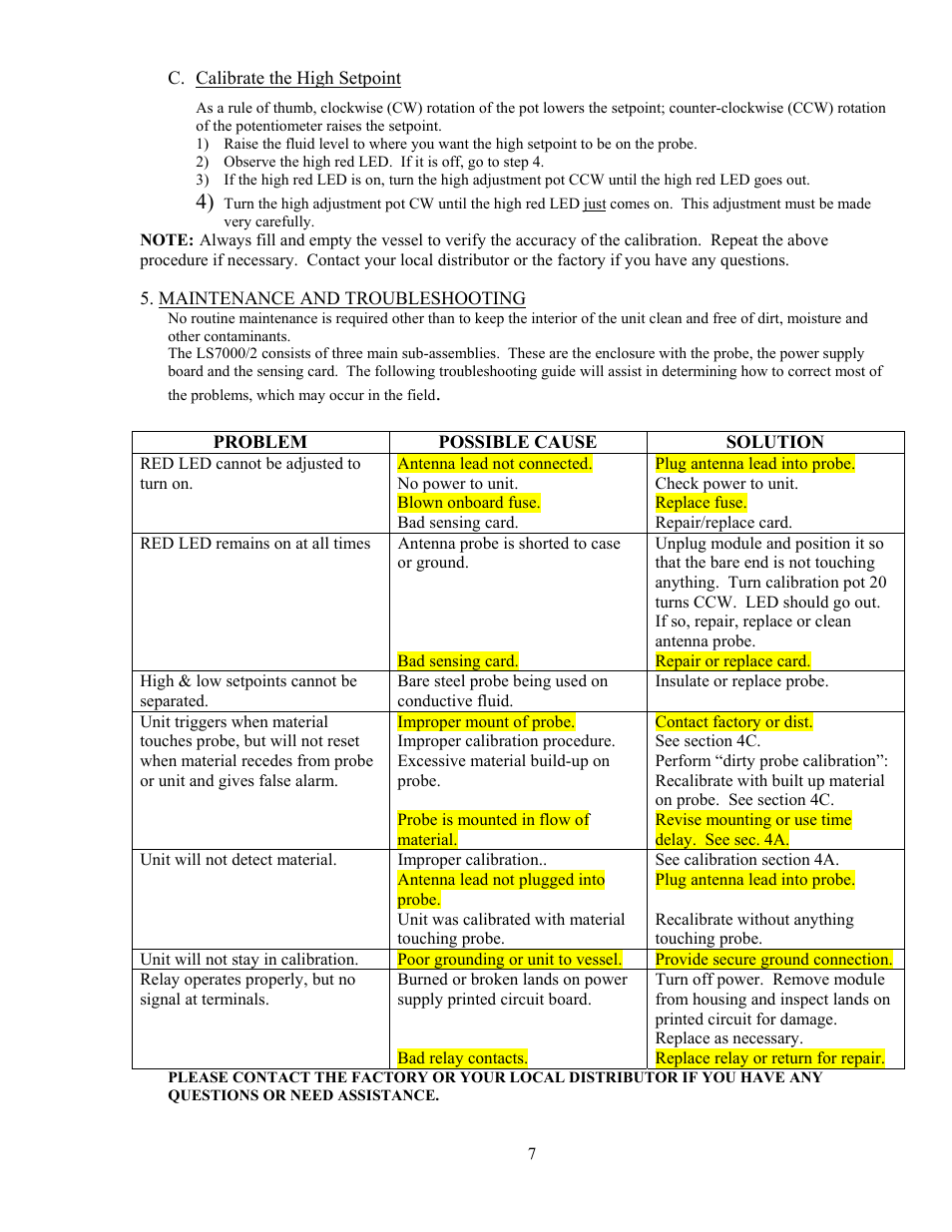 Babbitt LS7000/2 Dual-Point Sensor User Manual | Page 9 / 10