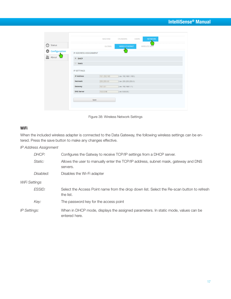 Intellisense, Manual | Bimba IntelliSens User Manual | Page 17 / 68