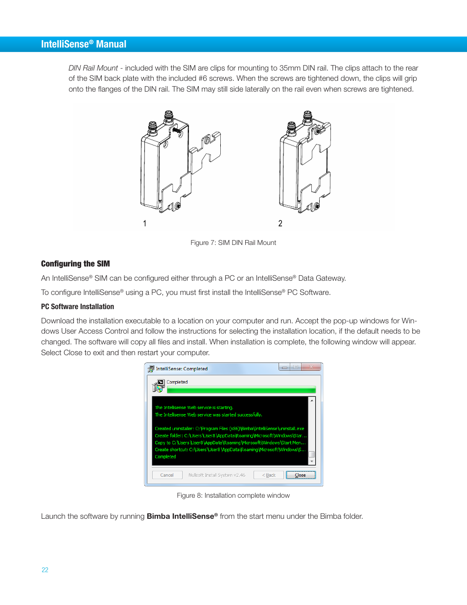 Intellisense, Manual | Bimba IntelliSens User Manual | Page 22 / 68