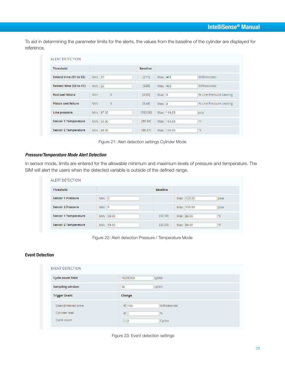 Intellisense, Manual | Bimba IntelliSens User Manual | Page 29 / 68