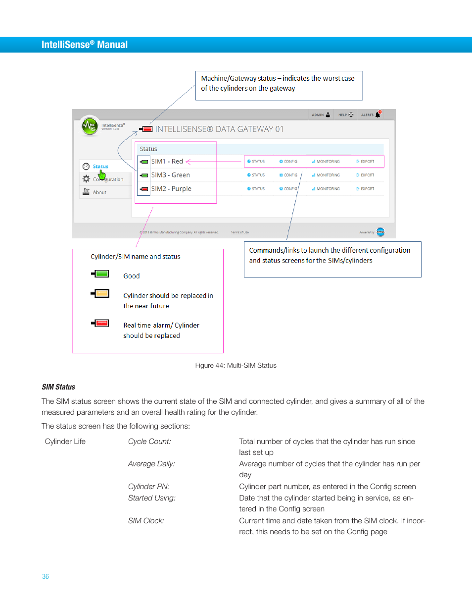 Intellisense, Manual | Bimba IntelliSens User Manual | Page 36 / 68