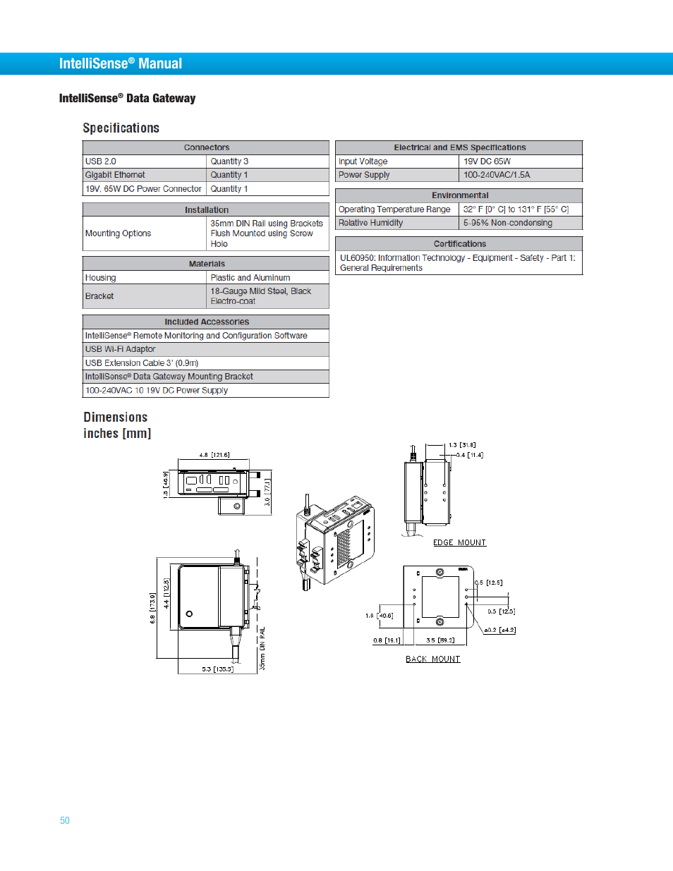 Intellisense, Manual | Bimba IntelliSens User Manual | Page 50 / 68