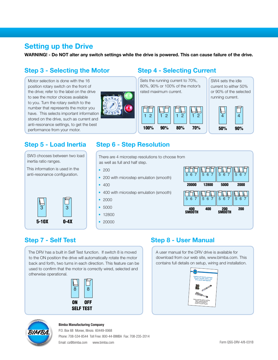 Bimba DRV-8 User Manual | Page 2 / 2