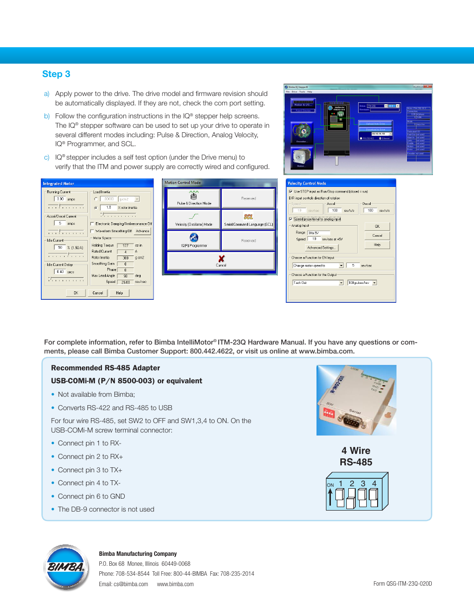 Bimba ITM-23Q IntelliMoto User Manual | Page 2 / 2