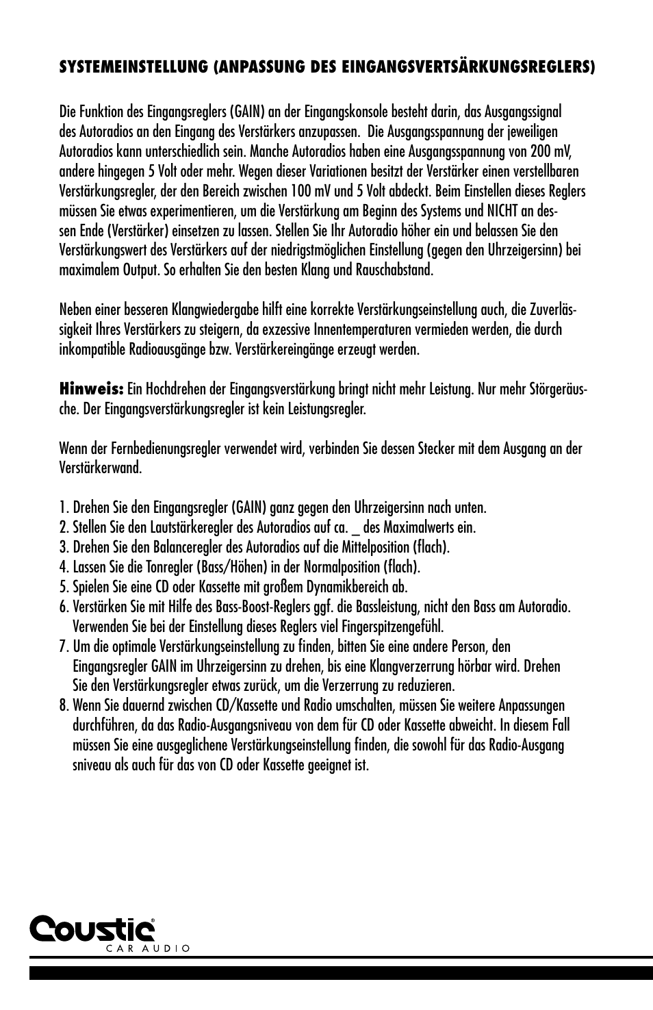 Coustic D-block User Manual | Page 28 / 32