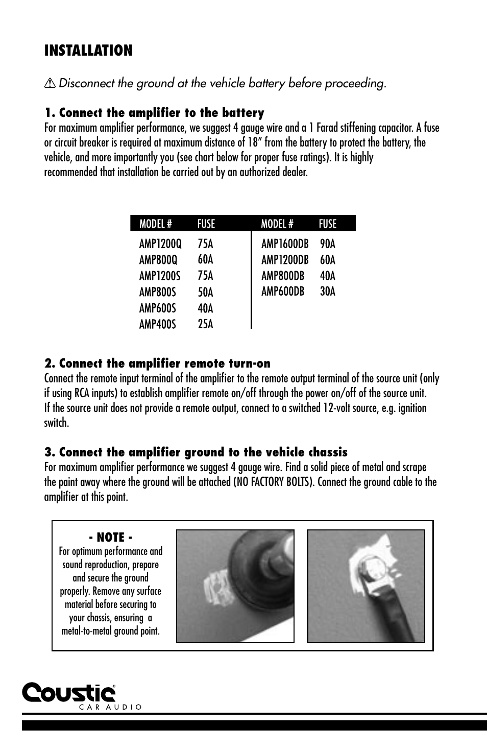 Installation | Coustic D-block User Manual | Page 4 / 32