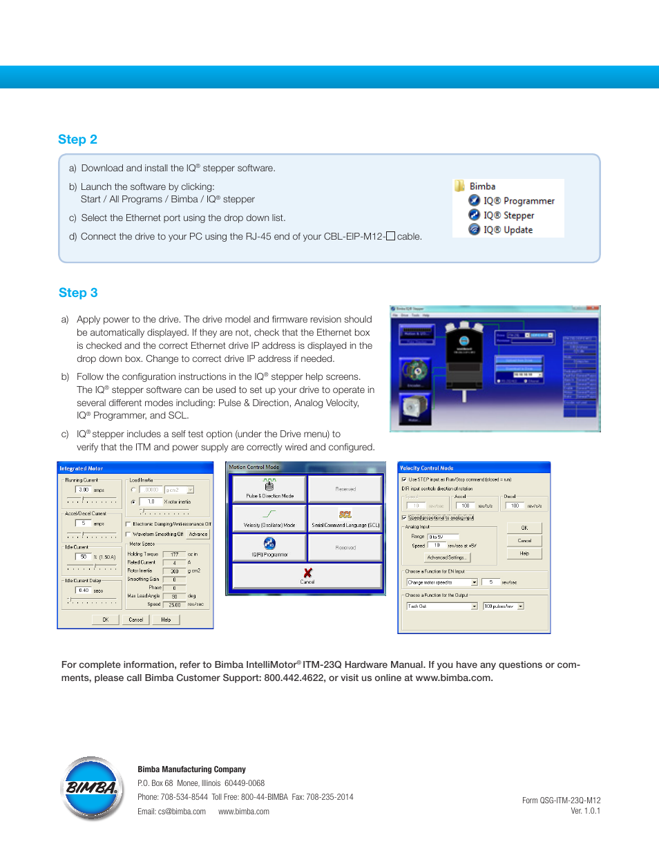Bimba ITM-23Q-M12 IntelliMoto User Manual | Page 2 / 2
