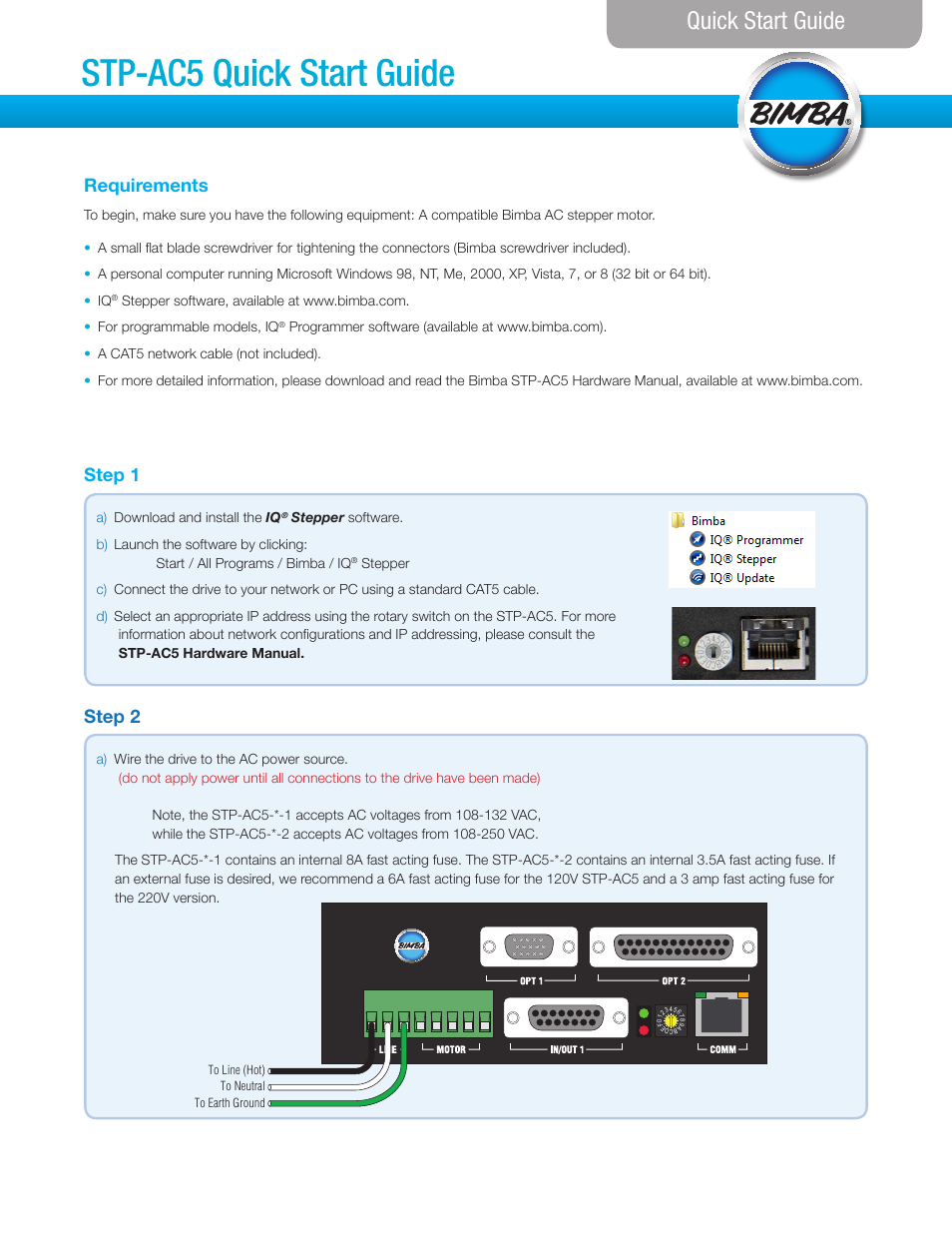 Bimba STP-AC5 User Manual | 2 pages