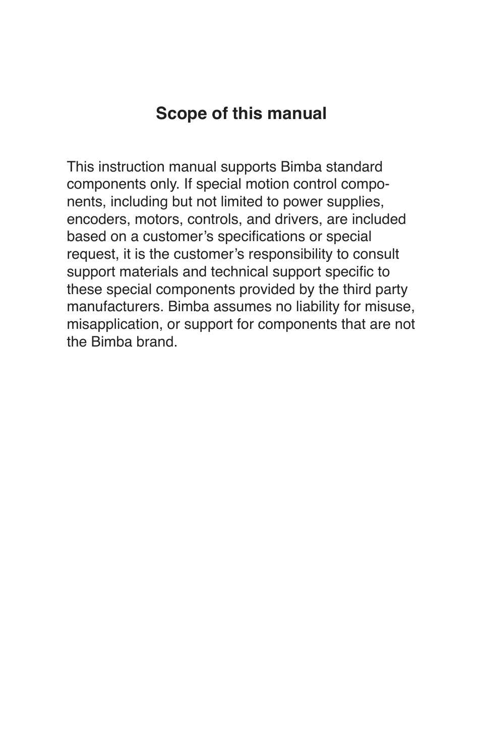 Scope of this manual | Bimba OLE User Manual | Page 2 / 22