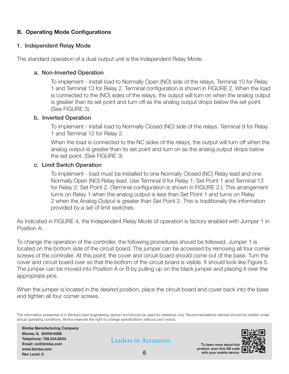 Leaders in actuation | Bimba PFC-LRT User Manual | Page 6 / 23
