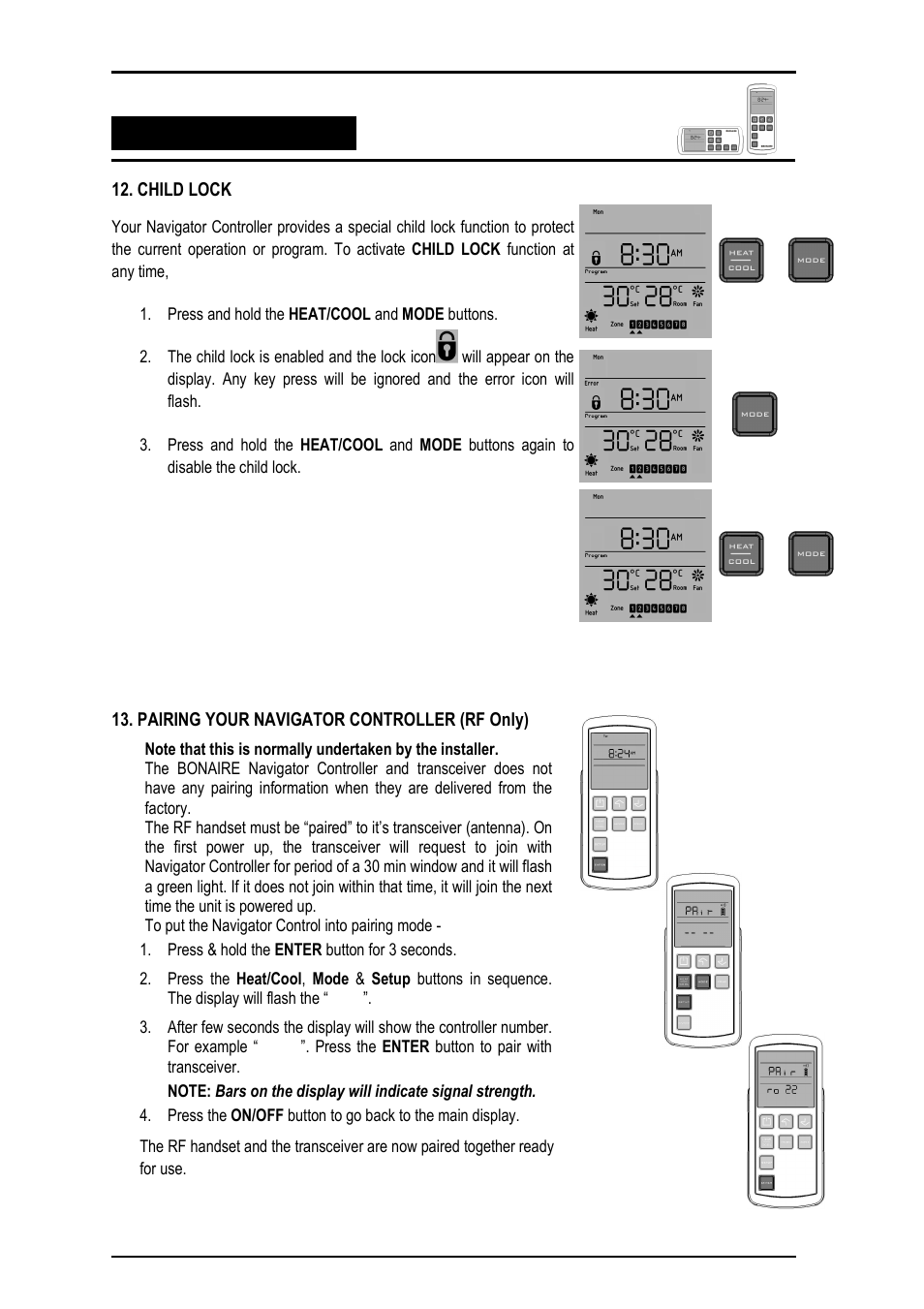 Bonaire Navigator Controller User Manual | Page 12 / 44