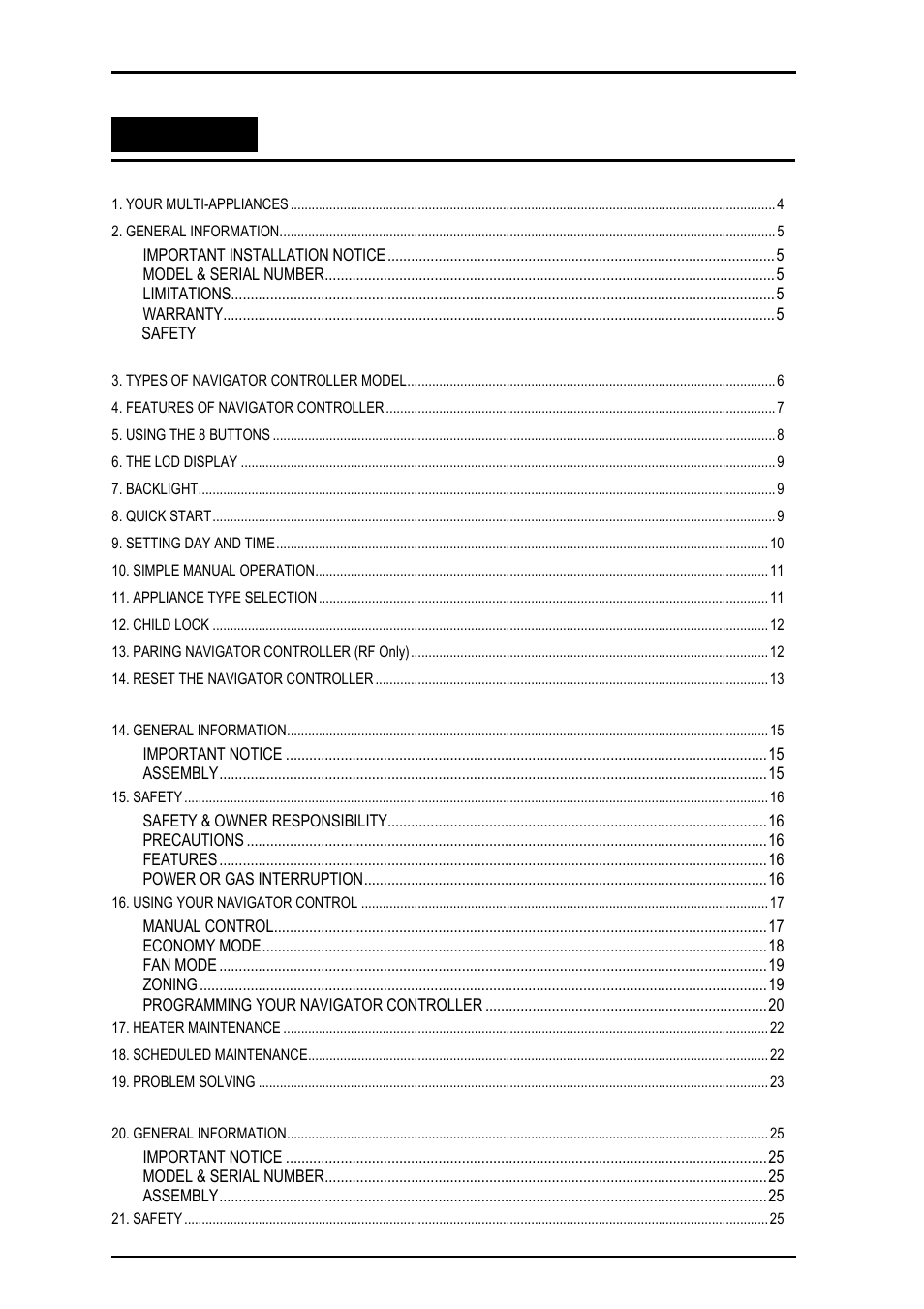 Bonaire Navigator Controller User Manual | Page 2 / 44