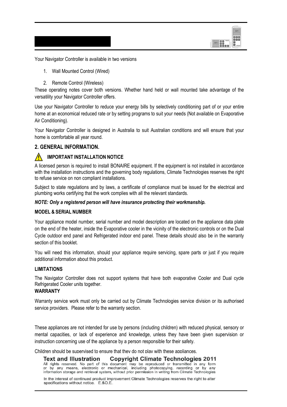 Bonaire Navigator Controller User Manual | Page 5 / 44