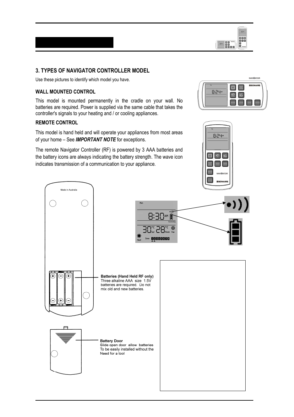 Bonaire Navigator Controller User Manual | Page 6 / 44