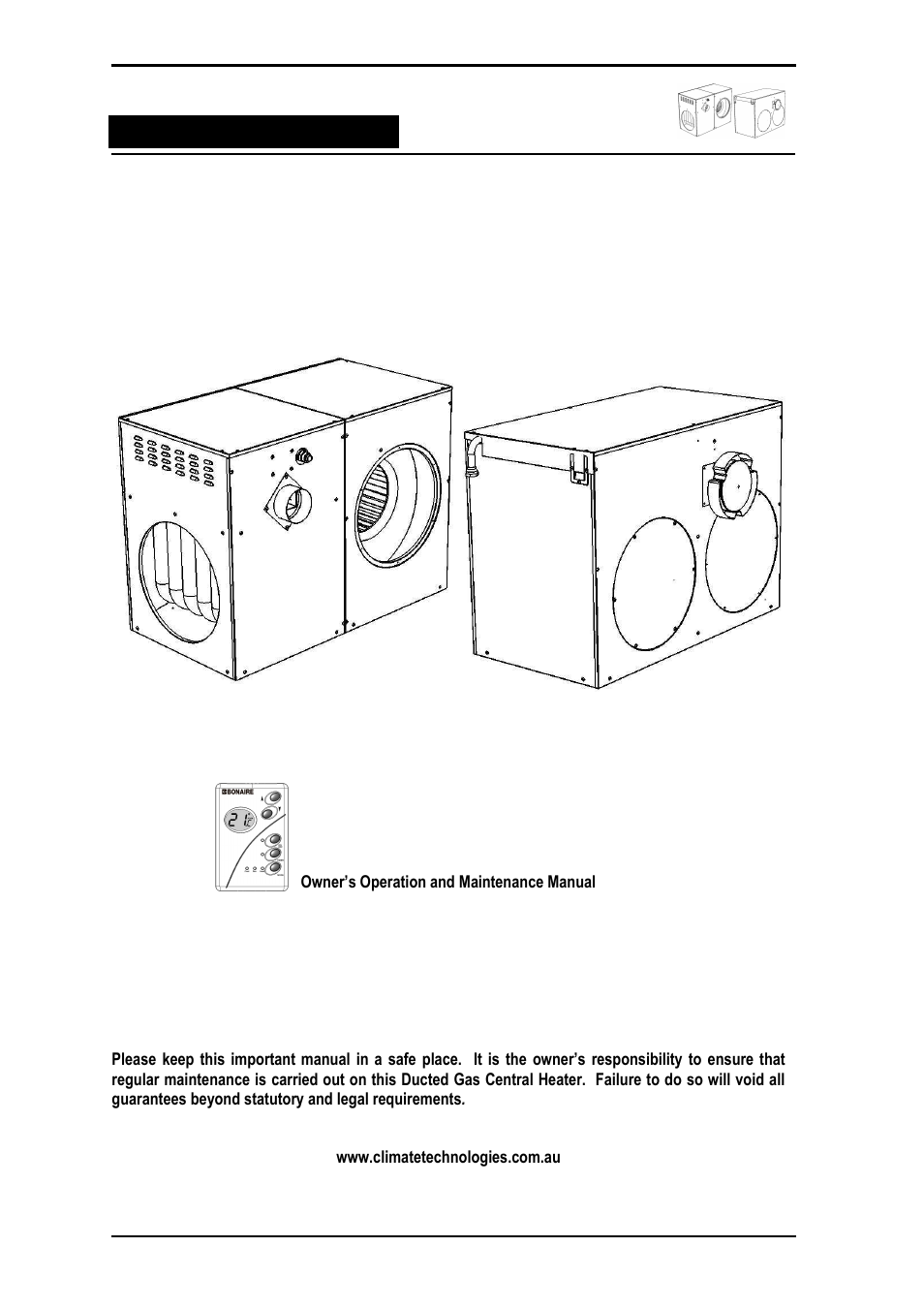 Ducted gas central heating | Bonaire Slimline Digital controller User Manual | Page 10 / 28