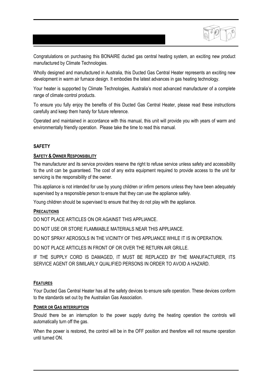 Ducted gas central heating | Bonaire Slimline Digital controller User Manual | Page 11 / 28