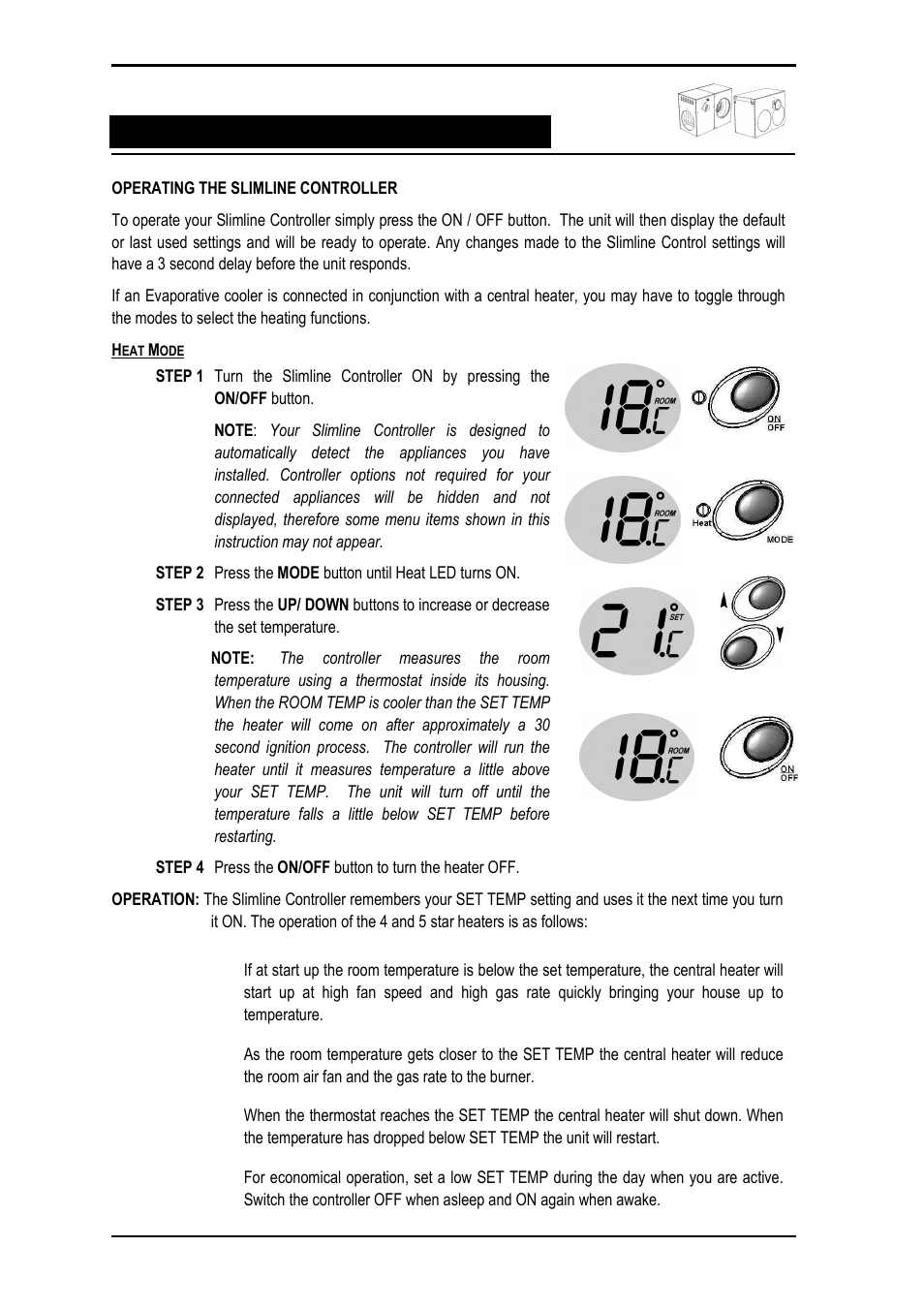 Ducted gas central heating | Bonaire Slimline Digital controller User Manual | Page 12 / 28