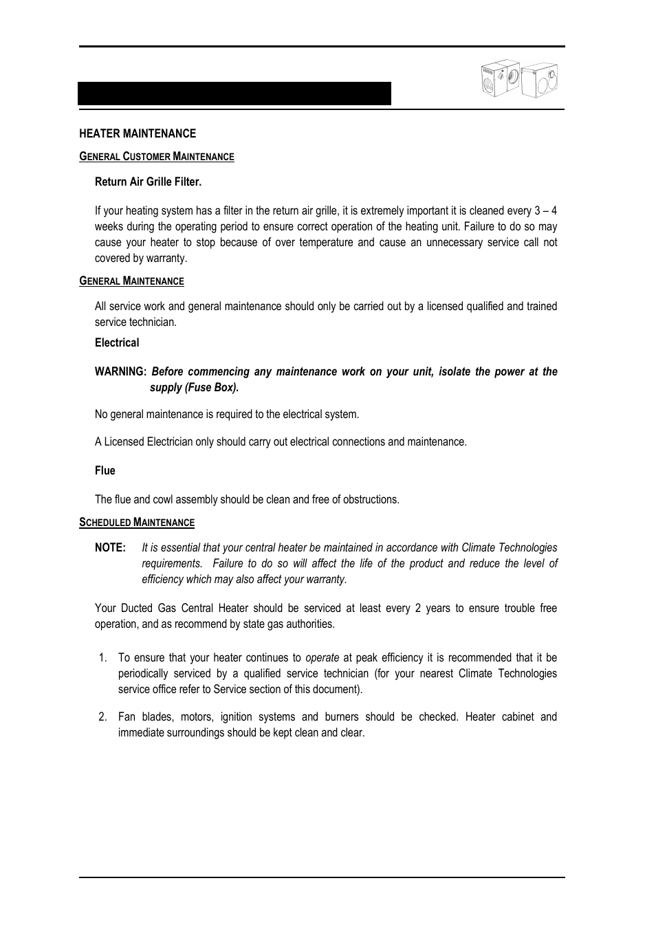 Ducted gas central heating | Bonaire Slimline Digital controller User Manual | Page 14 / 28