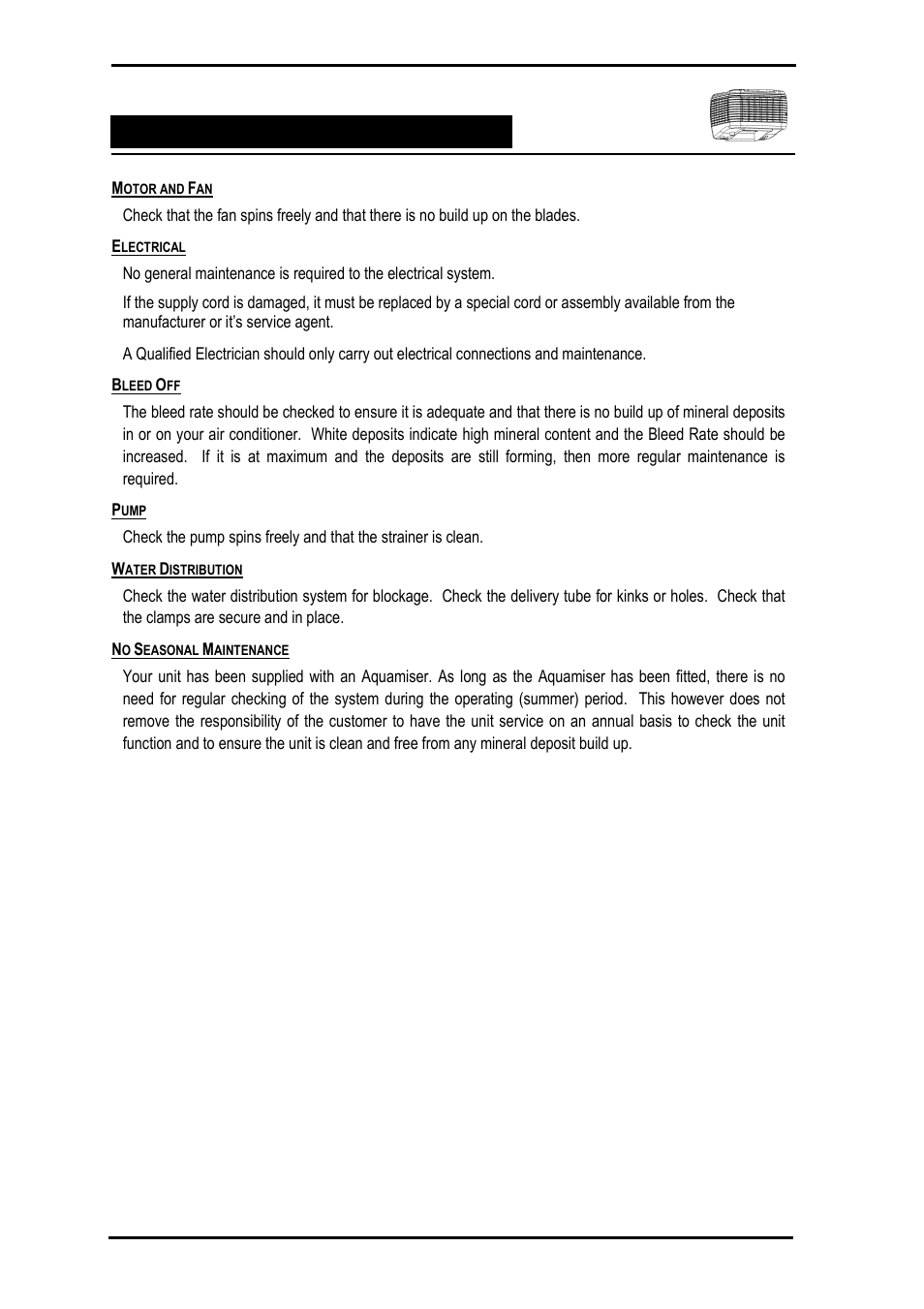 Ducted evaporative air conditioning | Bonaire Slimline Digital controller User Manual | Page 21 / 28