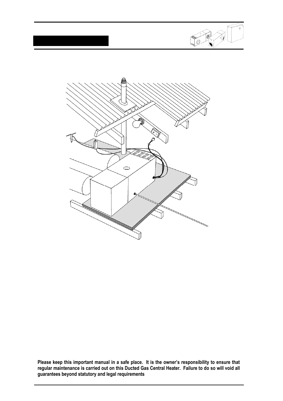 Ducted gas central heating, Owner’s operation and maintenance details | Bonaire Comfort Control - RF/LV User Manual | Page 13 / 52