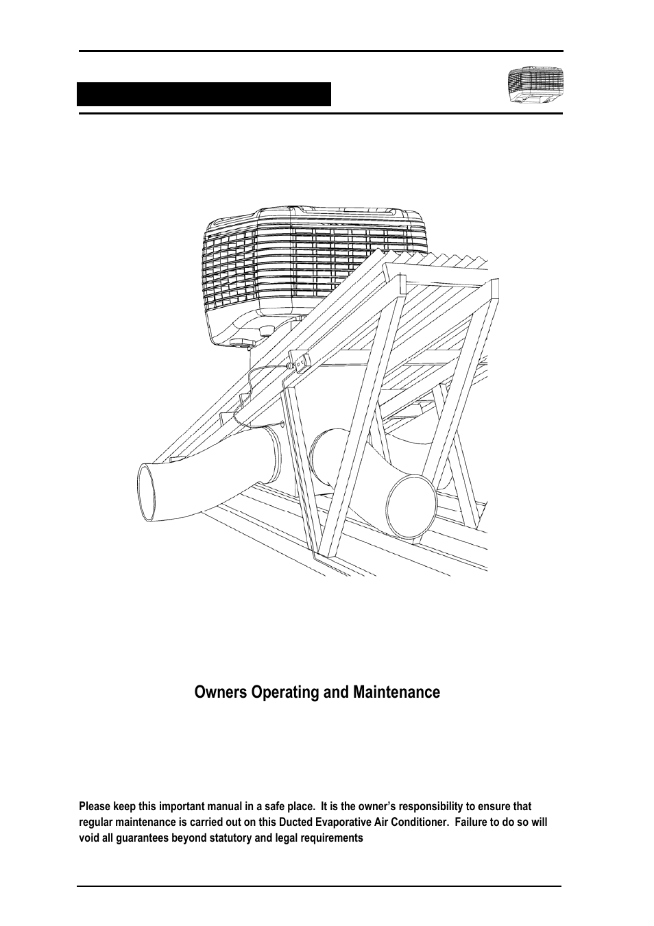 Ducted evaporative air conditioning, Owners operating and maintenance | Bonaire Comfort Control - RF/LV User Manual | Page 27 / 52
