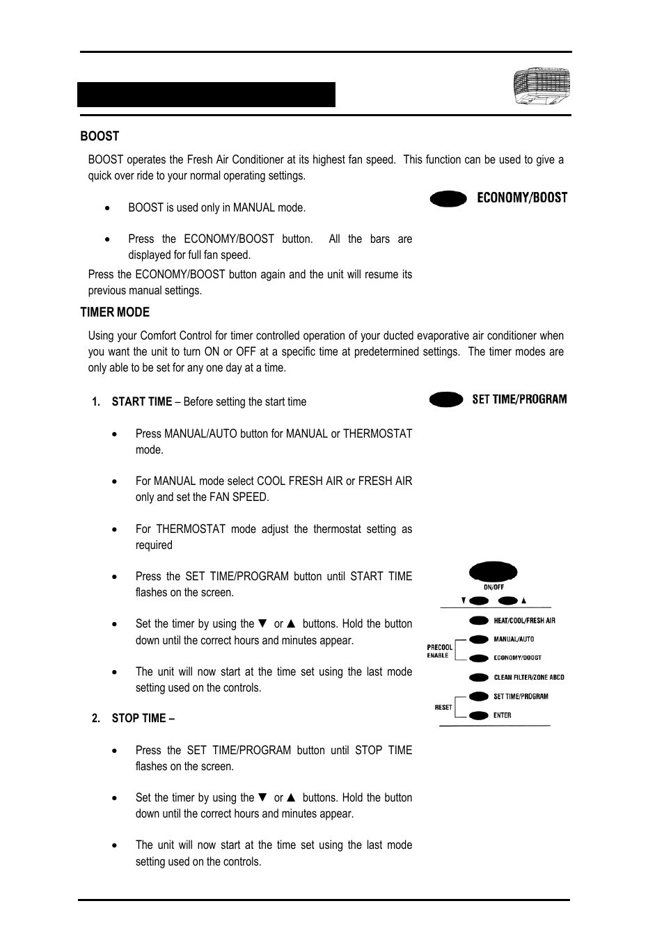 Boost, Timer mode | Bonaire Comfort Control - RF/LV User Manual | Page 32 / 52
