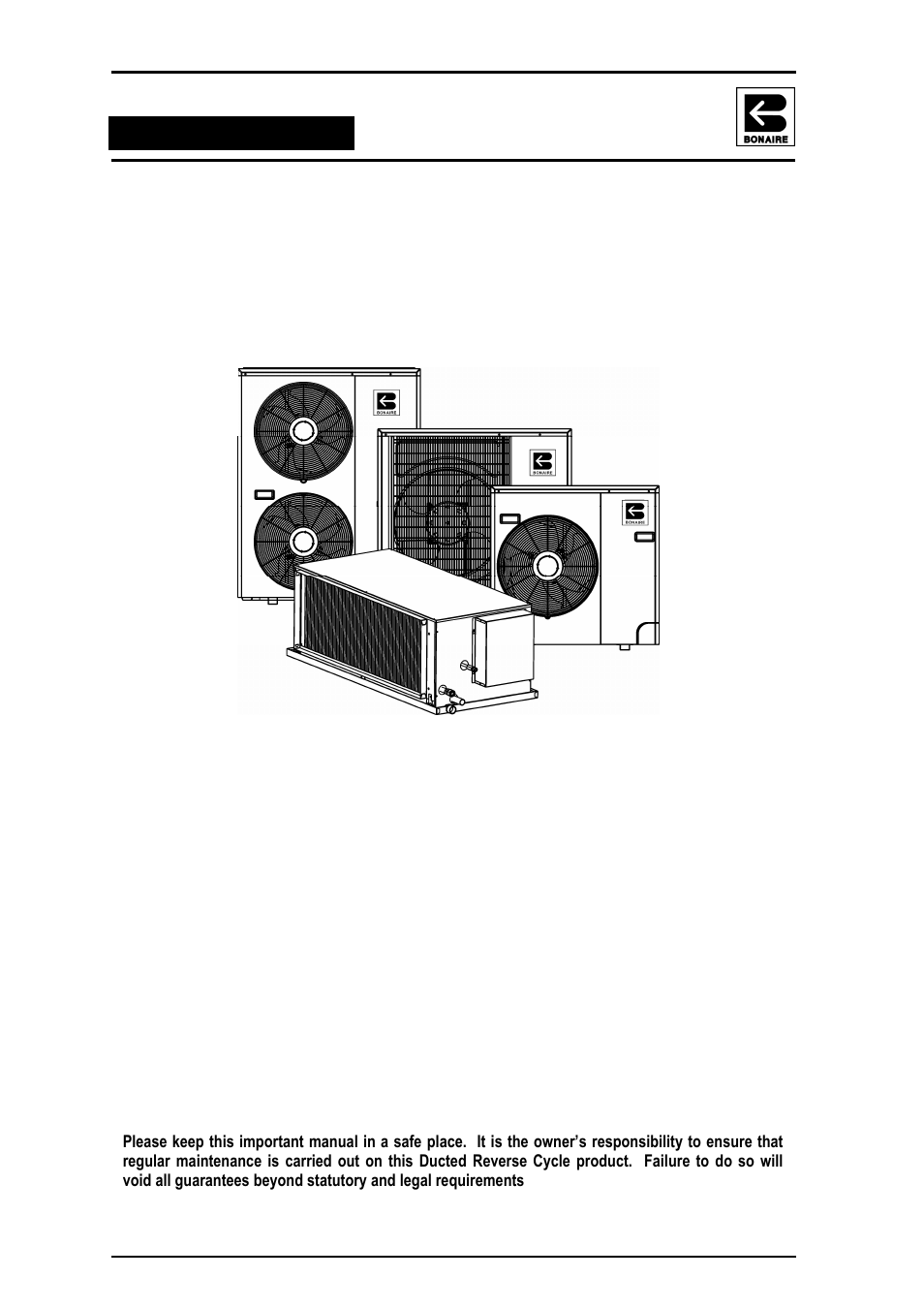 Owner’s operation and maintenance manual, Ducted reverse cycle | Bonaire Reverse Cycle User Manual | Page 11 / 40