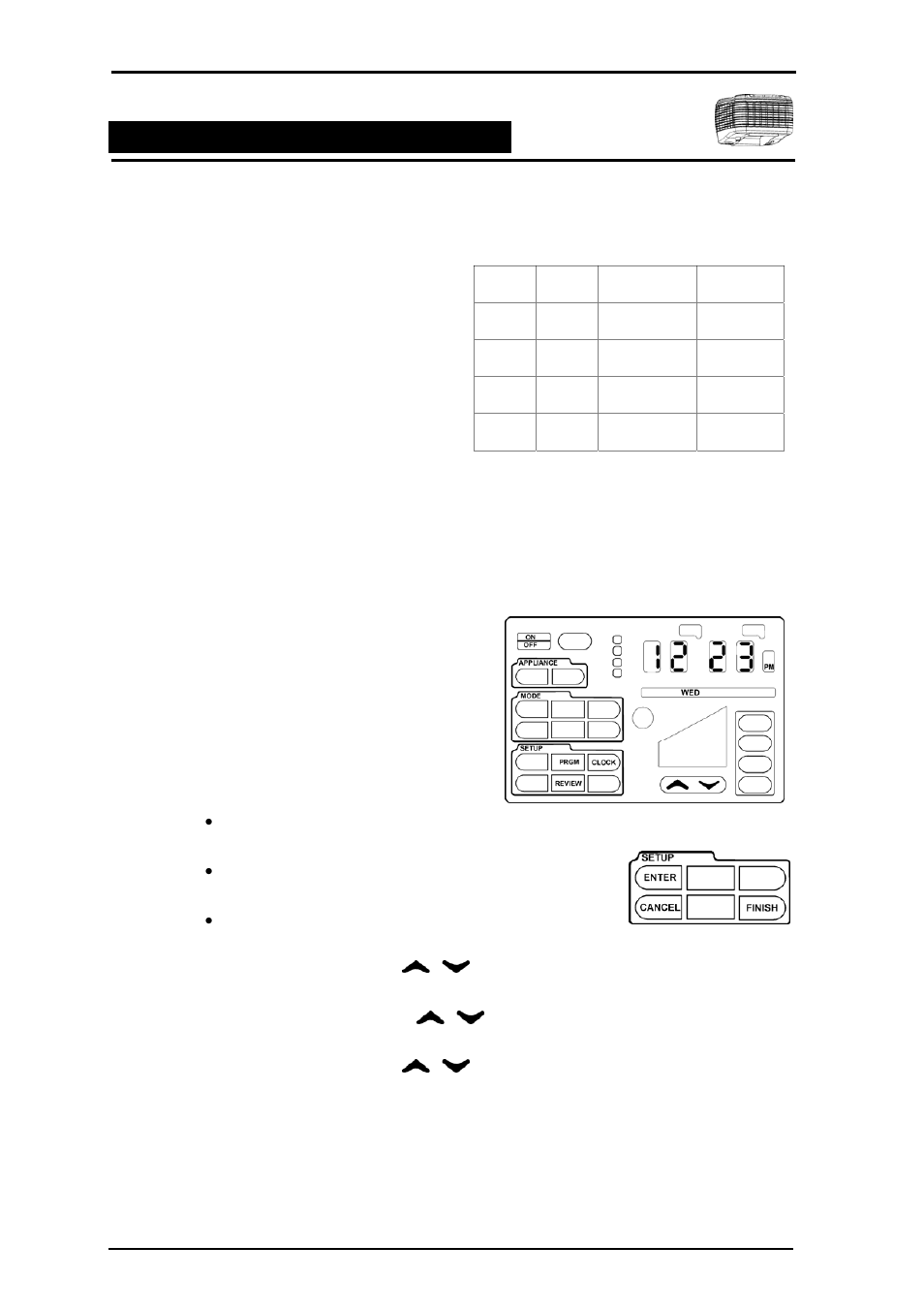 Clock setup, Ducted evaporative air conditioning | Bonaire Touchpad User Manual | Page 33 / 60