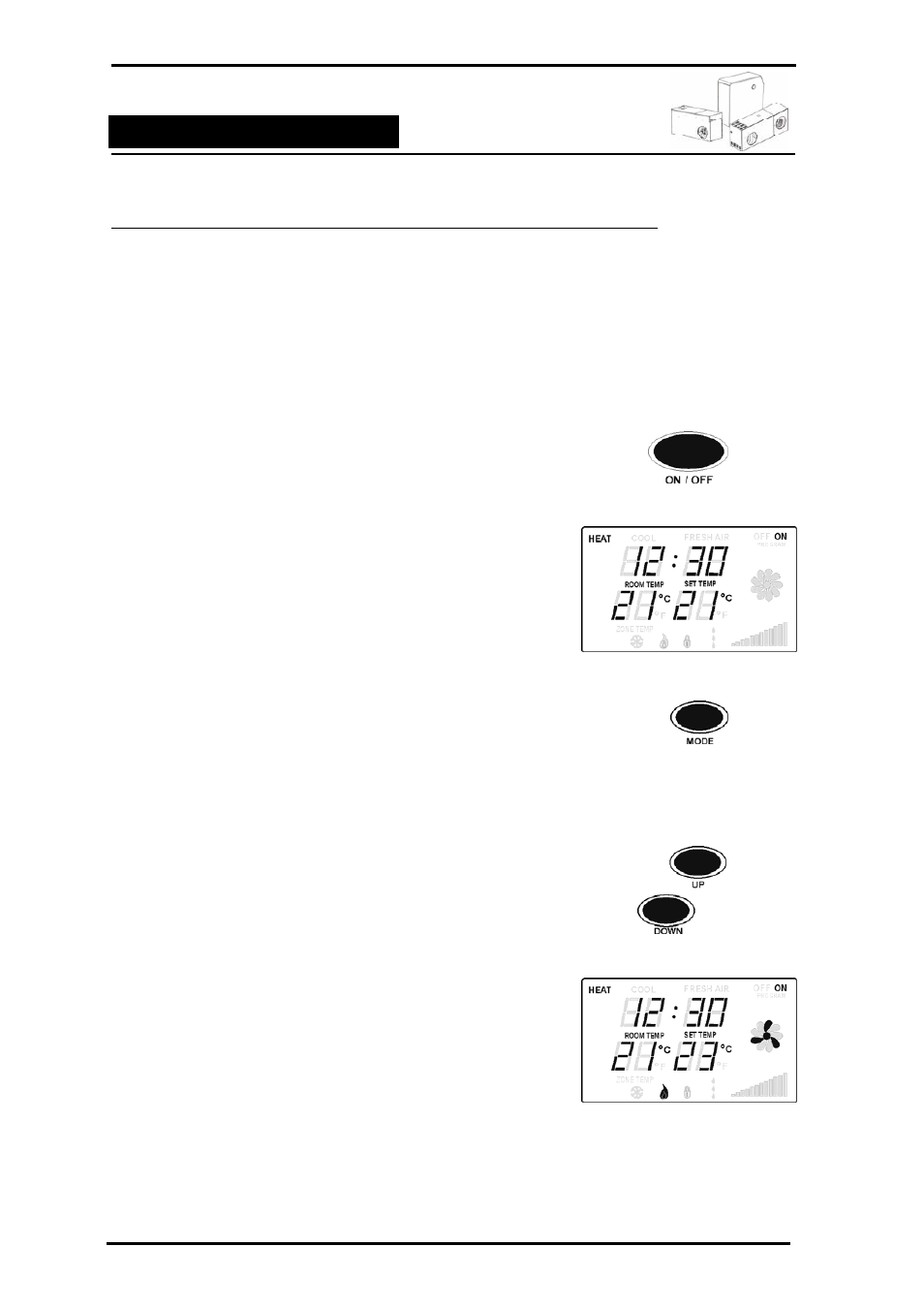 Heating operation, Ducted gas central heating | Bonaire LV User Manual | Page 14 / 44