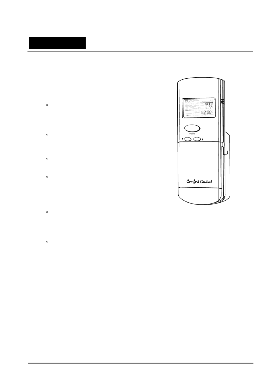 Programmable wall thermostat, Control options | Bonaire 3 Star Mid Efficiency User Manual | Page 7 / 16
