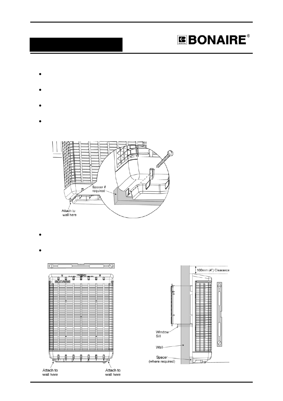 External fixing of the unit, Installation | Bonaire Durango Window Cooler User Manual | Page 10 / 24