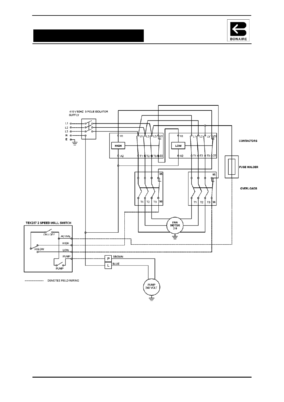 Electrical connections | Bonaire B Series Light Commercial User Manual | Page 14 / 28